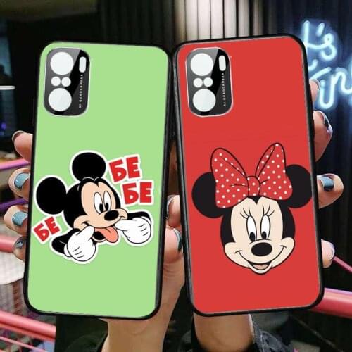 Mickey Minnie Mouse Disney Phone Case For xiaomi redmi POCO F1 F2 F3 X3 Pro M3 9C 10T Lite NFC Anime Black Cover Silicone Back P