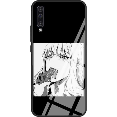Anime Girl Kawaii Waifu Otaku Manga Tempered Glass Phone Case For Samsung A12 A32 A52 A72 A51 A71 A31 A40 A50 A70 A20e A21S
