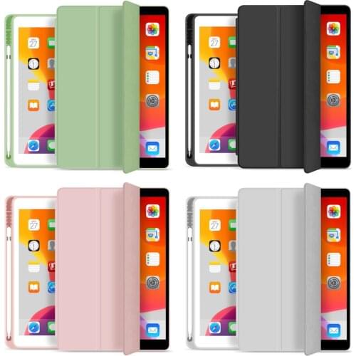 For New iPad 10.2 inch 7th Gen 2019 Case With Pencil Holder , ZVRUA Slim Tri-fold PU Leather Smart Cover have wake up sleep