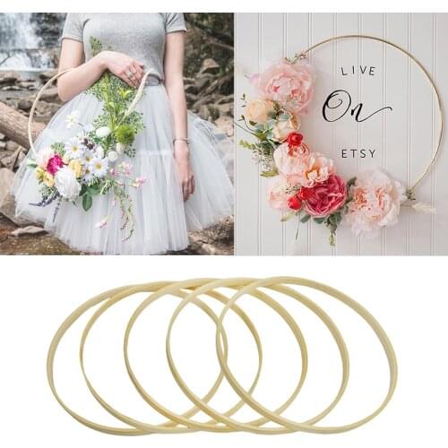 5Pcs 9-30cm Wooden Ring Wreath Round Bamboo Circle Home Decoration DIY Wedding Flower Rack Hanging Garlands Handmade Dream Hoop