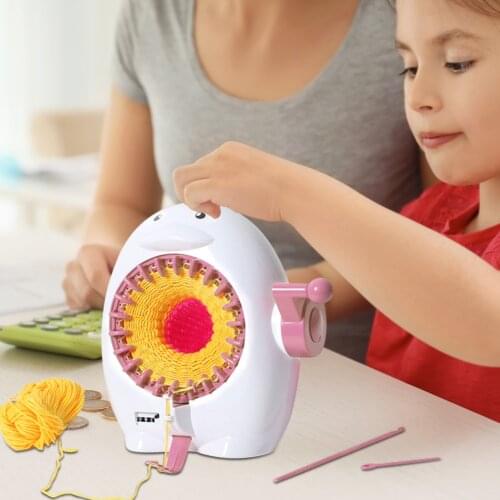 Childrens DIY Penguin Wool Knitting Machine Weaving Loom knit for Scraf Children Learning Toy Knitting Threader Sewing Tool