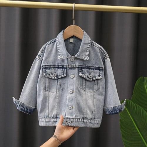 Girls Denim Jacket Coat Solid Color Coat For Girls Casual Childrens Jackets Spring Autumn Kids Clothes