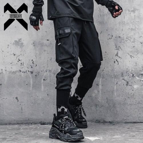 11 BYBBS DARK Tactical Joggers Pants Men Streetwear Multi-pocket Cargo Pant Elastic Waist Black Pant Hip Hop Male WB327