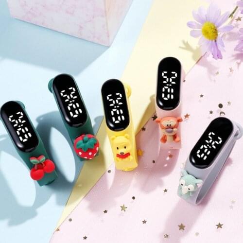 Disney Mickey Minnie LED Touch Watch Pooh Bear Bracelet Watch Student Children Sports Cartoon Electronic Watch Birthday Gifts