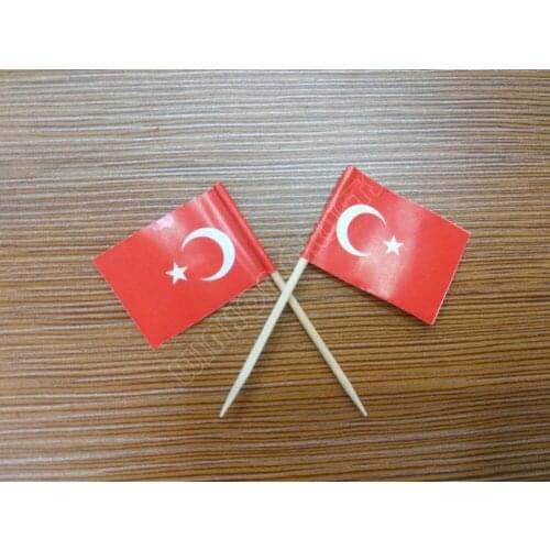 Turkey Toothpick Flags 50Pcs Pack Paper Food Picks Cake Toothpicks Cupcake Toppers Fruit Cocktail Sticks Decoration Toothpicks