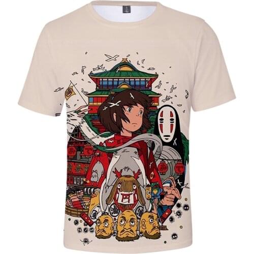 Popular Spirited Away 3D T-shirt Men/Women Popular Casual Harajuku Anime T shirt Print Spirited Away Short Sleeve Tees Top