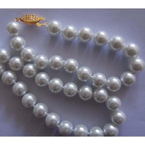 Hot sale 10mm White South Shell Simulated-Sea Pearl Round Beads Necklace Bracelet Jewelry 18''7.5''fashion free shipping BV271