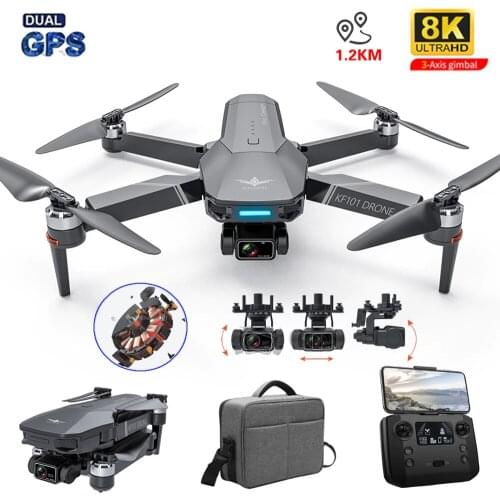 New KF101 GPS Drone 4K Professional 8K HD EIS Camera Anti-Shake 3-Axis Gimbal 5G Wifi Brushless Motor RC Foldable Quadcopter