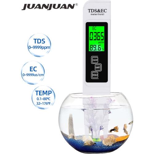 3 In1 TDS/Temp/EC Meter TDS&EC Tester 0-9990ppm Conductivity Detector Water Quality Monitor Purity Measure Tool for Pool 20%OFF