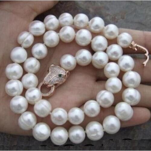 Classic south sea 12-13mm baroque white pearl necklace 18inch 925s KKK