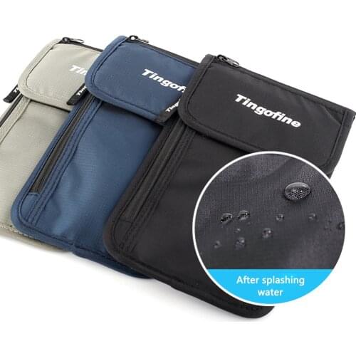 Cool Travel Passport Clip RfID ID Bag Abroad Hanging Package Crossbody B Multi-Function Document Waterproof Passport Neck Bag