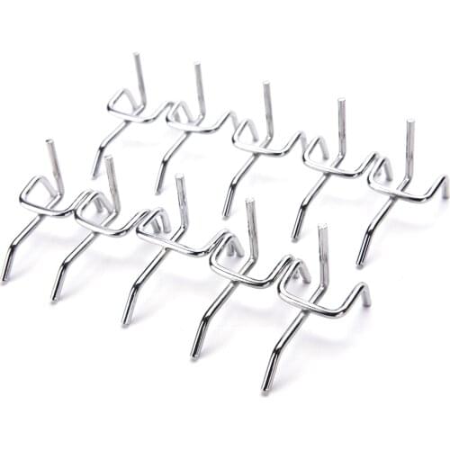 10PCS/lot 5cm Stainless Steel Peg Board Hooks Board Wall Display Shop Peg Slat Walling Home Hanger Chrome Metal Pegboard Hooks