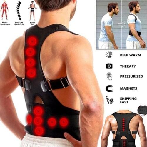 Magnetic Therapy Back Posture Corrector Adjustable Lumbar Back Shoulder Support Brace Belt Clavicle Fracture Correction Trainer