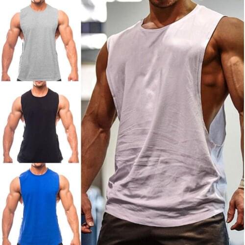 Plain Top Men Bodybuilding singlet Gyms Stringer Sleeveless Shirt Blank Fitness Clothing Sportwear Muscle Vest