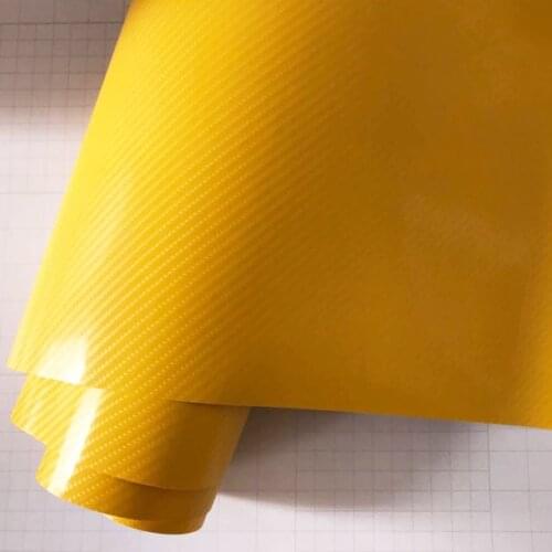 The newest bright 5d yellow Carbon Fiber Vinyl film Colored Glossy Carbon Fiber Vinyl Film Auto Wrapping Vinyl Wrap Foil