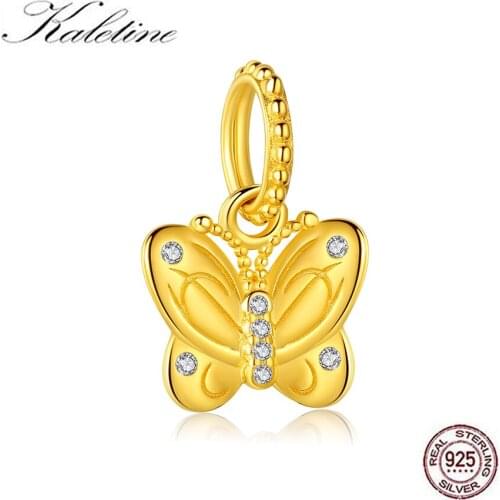 KALETINE 925 Sterling Silver Butterfly Pendant Charms for Jewelry Making Fit Bracelet Womens Necklaces Christmas Gift