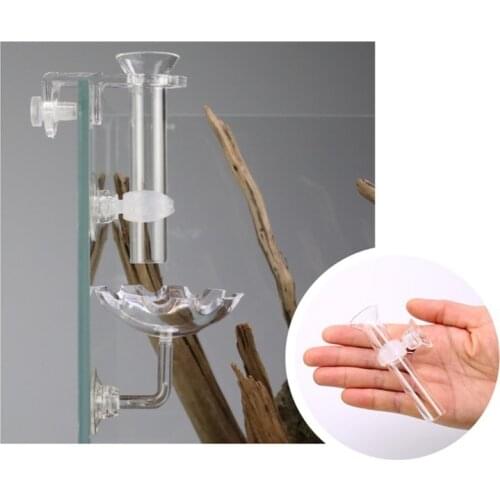 Transparent Acrylic Aquarium Feeding Tube for Mostly Fish Tank with Fixed Frame for Shrimp Plastic Shrimp and Snail Feeding Dish