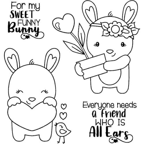 Rabbit Clear Stamp Or stamp for DIY Scrapbooking/Card Making/Kids Fun Decoration Supplies