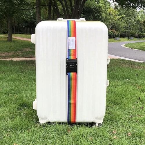 Luggage Strap Cross Belt Packing Adjustable Travel Suitcase Nylon 3 Digits Password Lock Buckle Strap Baggage Belts Strap Lock