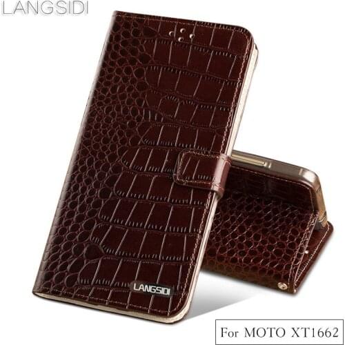 Luxury phone case Crocodile tabby fold deduction phone case For MOTO XT1662 cell phone package handmade custom