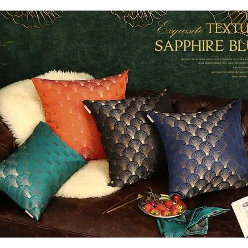 Luxurious European Jacquard Pillow Cover Navy Black BlueHome Decor Cushion Cover Decoration Pillowcase decorative pillowsham