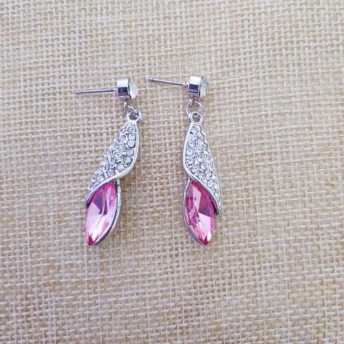 2019 Desert Light Silver Rose Red Earrings, Stud Earrings, Ladies Birthday Gift 925 Sterling Silver Wedding Jewelry S0180