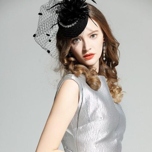 Bride Wedding White Fedora Hat With Veil Chic Pillbox Cap Cute Pearls Hair Clip for Elegant Bridal Wedding Accessories Headpiece
