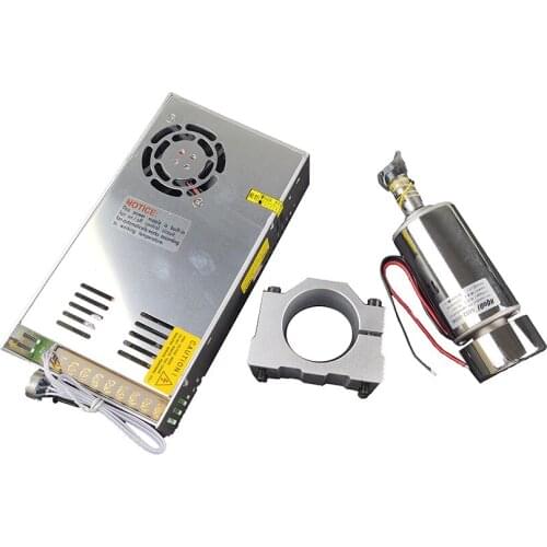 Air cooled 0.3kw DC12-48V 12000RPM CNC spindleMotor Kit ER11 /chuck 300W Spindle Motor+Power Supply speed governor For Engraving