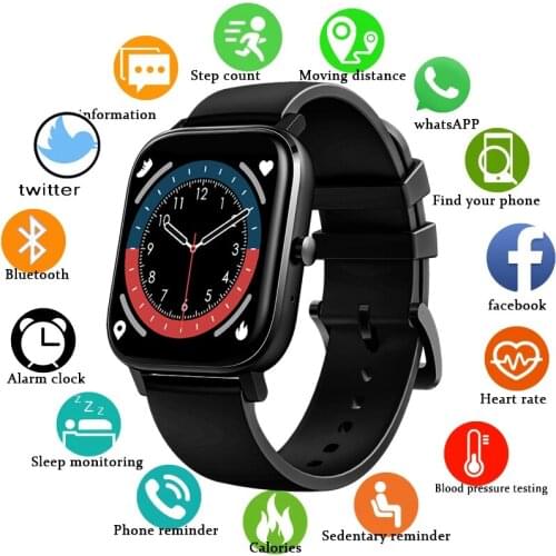 GEJIAN Smart Watch Men Bluetooth Call Recording Music Player P12 smartwatch For Xiaomi Huawei Phone waterproof Fitness Tracker