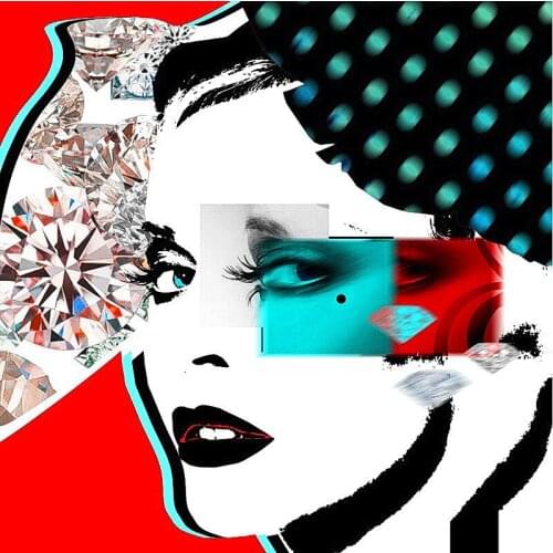 Modern paiting come to my world on oil canvas for wedding decor and wallpaper