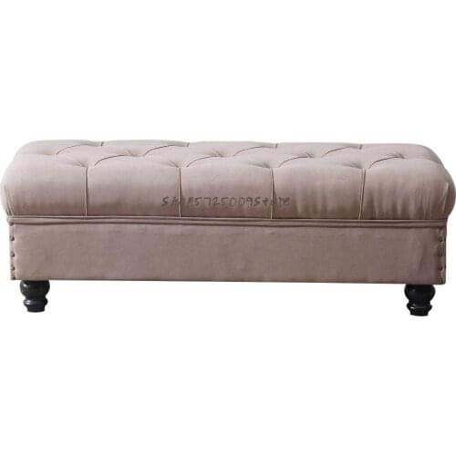 Door shoe changing stool shoe cabinet clothing store small sofa solid wood storage storage simple modern stool long stool househ