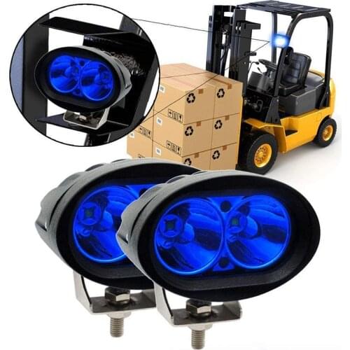 Led Forklift Safety Lights Blue 20W Cree 12V 24V Warning Work Warehouse Lights SpotLight for Fork Truck Security Indicator IP67