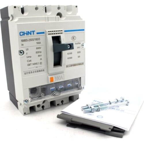 Chint Thermal Magnetic NM8S-250S-160/3 160A 2years warranty adjustable Electronic release Chint Moulded Case Circuit Breaker