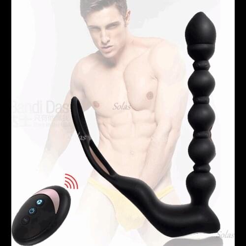 Vibrating Anal Plug Vibrator Male Prostate Massager Anal Pull Beads Remote Control Masturbation for Male Sex Toys Adult Products