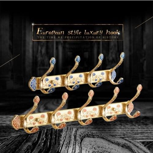 Vidric Robe Hooks Brass Gold Finish Coat Hooks Door Shelf Clothes Bags Towel Hanger Bedroom Accessories Wall Mounted Towel Rack