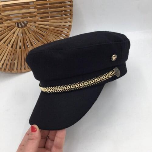 Web celebrity octagonal cap style restoring ancient ways British wool beret fish bone spur short eaves female ins visors