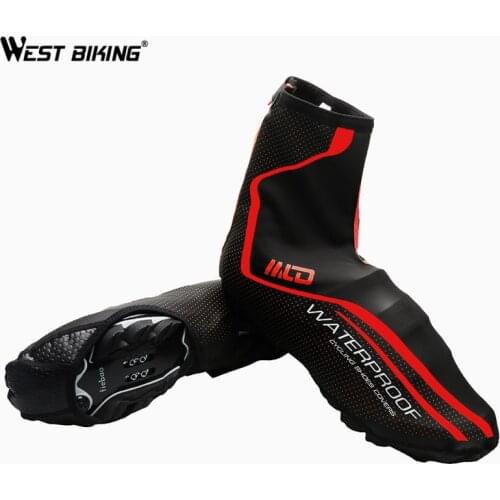 WEST BIKING Waterproof Cycling Shoe Cover Reflective Full Zip MTB Road Bike Overshoes Outdoor Sports Riding Sneakers Shoes Cover