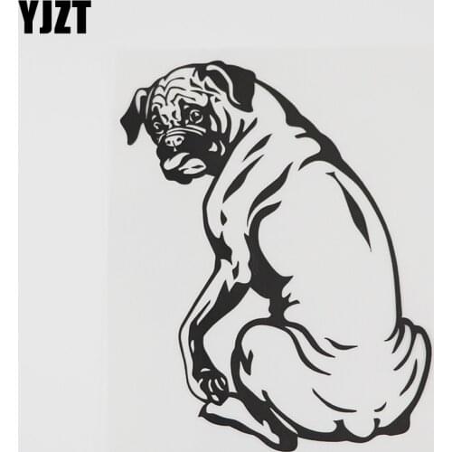 YJZT 11.1CMX14.4CM Cute Decor Boxer Dog Animal Decal Vinyl Car Sticker Black/Silver 8A-0537