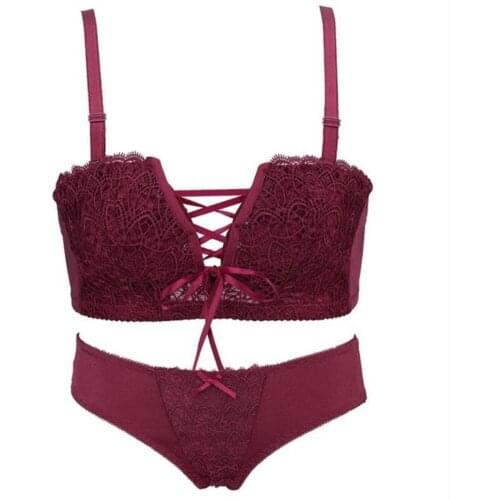 Women Intimates Japanese Sexy Underwear Push Up Bra Red Underwea Lingerie Princess Straps Belt Lace Women Bra Set Lingerie