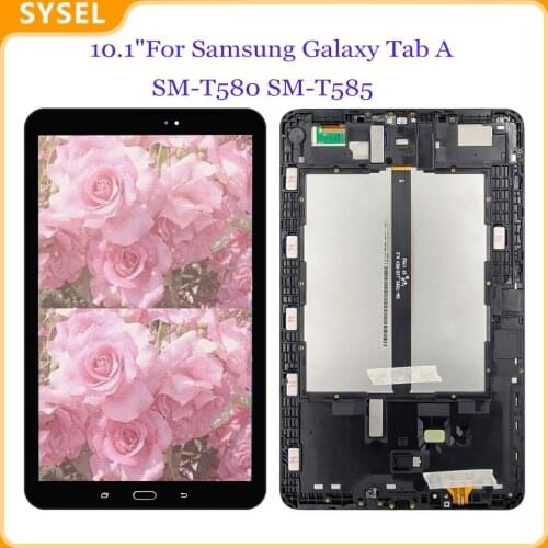 10.1"For Samsung Galaxy Tab A SM-T580 SM-T585 T580 T585 T587 LCD Display Digitizer Touch Screen Sensor Assembly with Frame