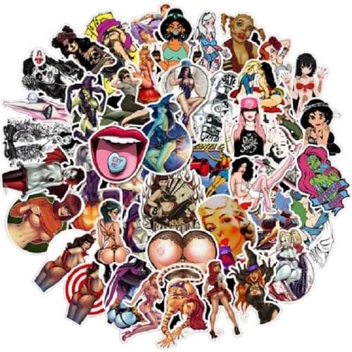 100 Pcs Explosions Personality Sexy Girl Stickers Graffiti Car Sticker Bicycle Skateboard Guitar Suitcase Waterproof Sticker