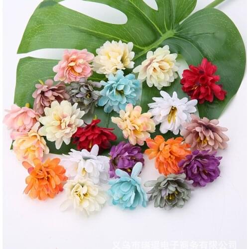 20 Pcs Multicolor Mini Silk Artificial Peony Flower Heads Real Touch Mini Simulation Peony Head Fake Plant Garden Wedding Decora