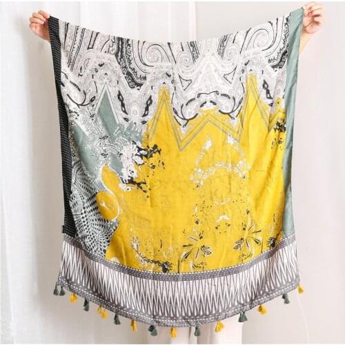 2021 Luxury Brand Silk Scarves Cotton Scarf Womens Autumn & Winter Versatile Long Shawl Dual Purpose head scarf