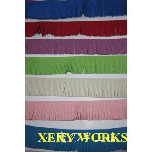 3cm/4.5cm 1.4mm thick Korean man-made suede fringe tassel trim, velvet tassel fringe, XM08