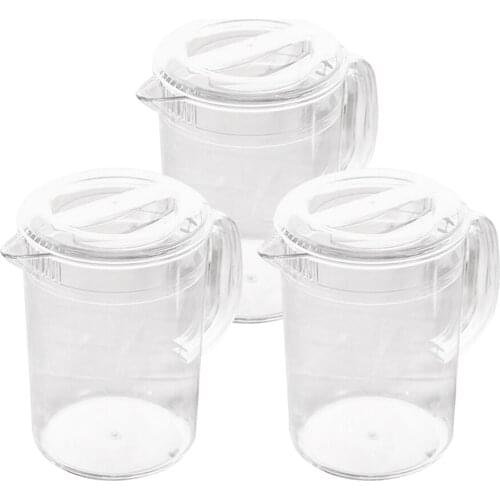 3 Packs Clear Acrylic Pitcher With Lid For Tea Lemonade Beverage Storage