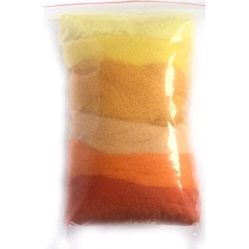 30g 6Colors Gradient Wool Felt Fiber Material DIY Handmade Needle Craft Accessories