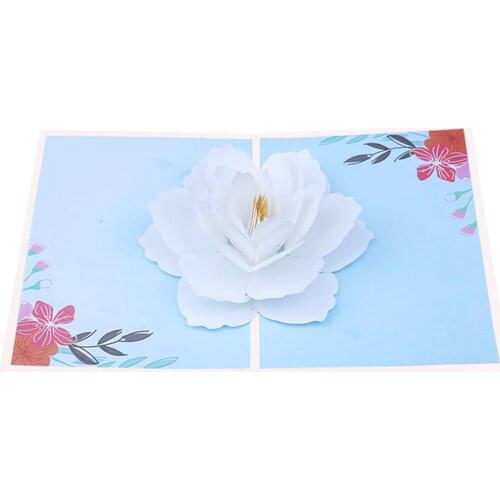 3D Gardenia Hollow Paper Sculpture DIY Handmade Blessing Greeting Card Gift