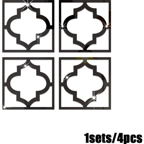 4Pcs PS Board Wall Stickers Living Room TV Cabinet Door Decal Furniture Modification Mirror Decoration DIY Art Home Decor