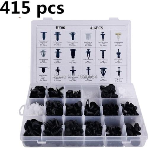 415PCS Car Auto Retainer Push Fastener Pin Driver Rivet Trim Panel Case For Toyota For Honda