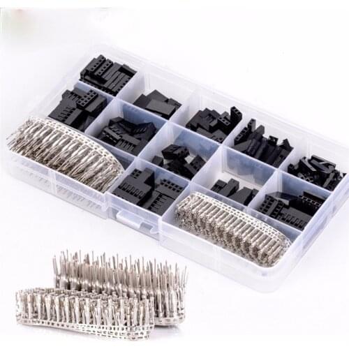 620pcs 2.54mmDupont Wire Jumper Pin Header Connector Housing Kit Male Crimp s+Female Terminal Pitch with Box